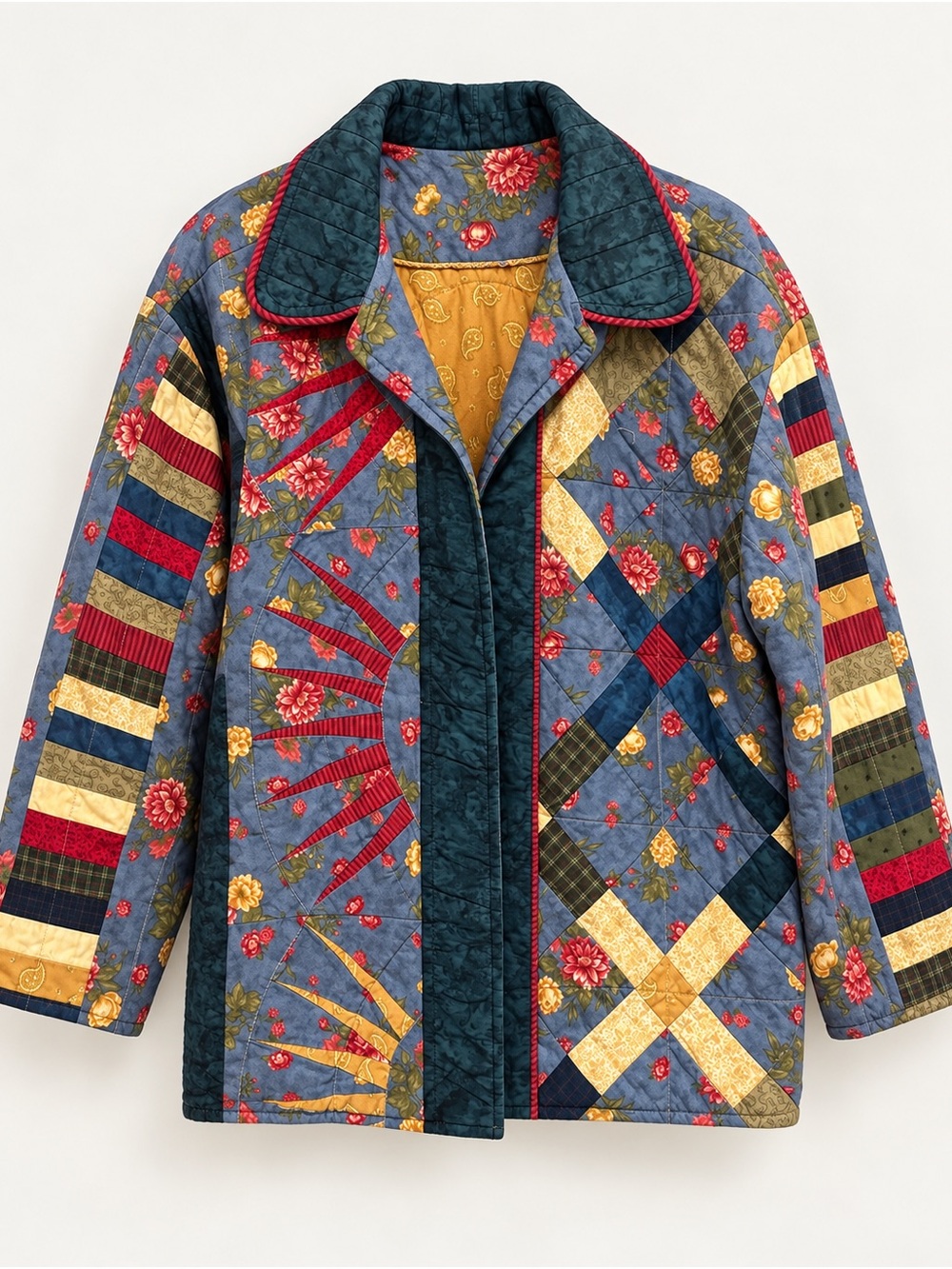 Vintage Quilted Patchwork | Handmade Utility Overcoat Jacket